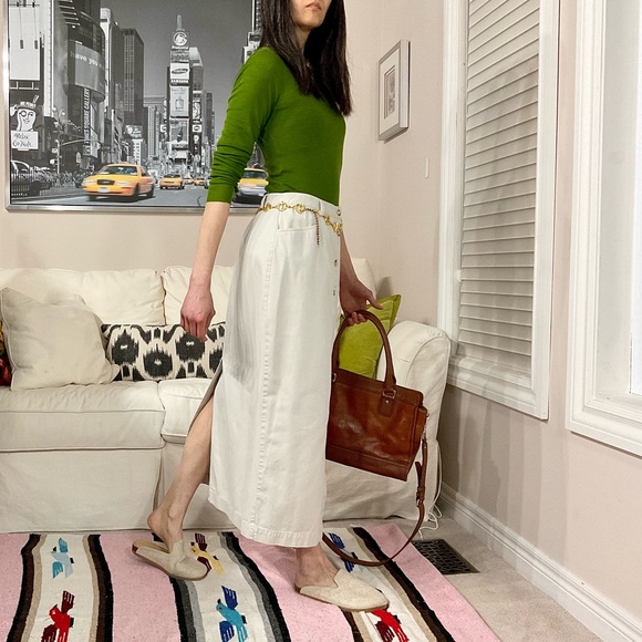 GAP beige khaki button down maxi skirt - Picture 4 of 13